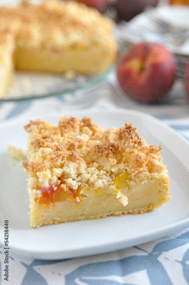 Pfirsich Kuchen mit Streusel