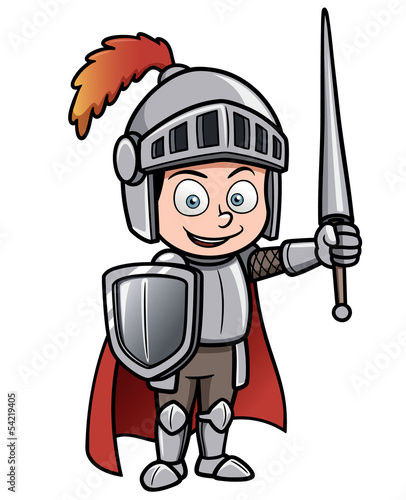 Vector illustration of Cartoon knight