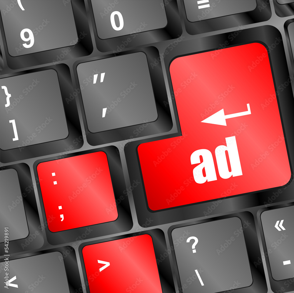 Marketing concept: computer keyboard with word Ad Marketing concept: computer keyboard with word Ad
