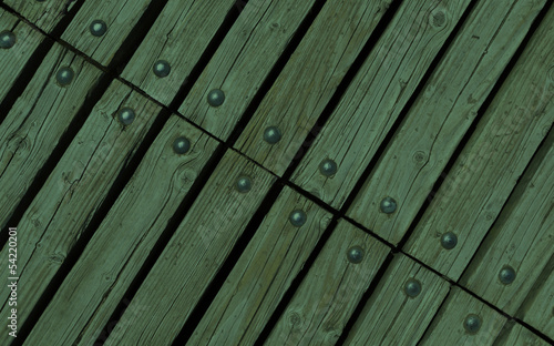 wood with rivets