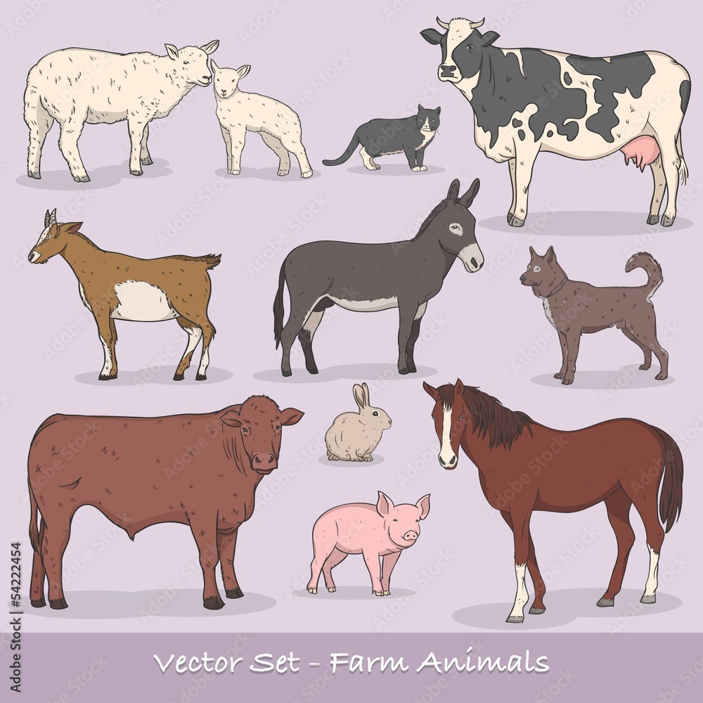 Farm Animal Vector Set Farm Animal Vector Set