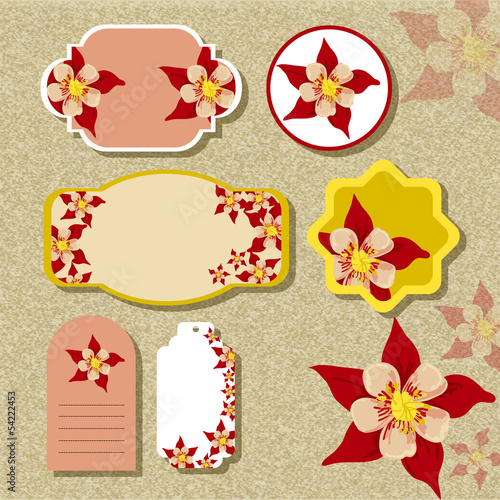 Set of flower frame