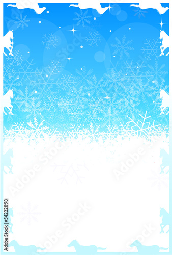 午　馬　雪　年賀状