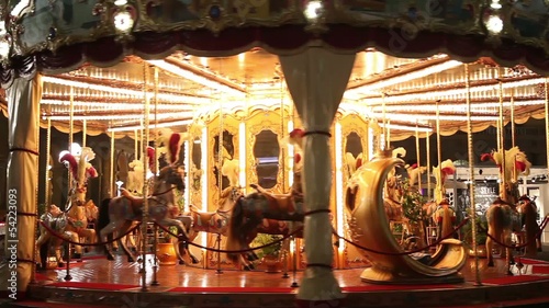 Merry-go-round carousel at night