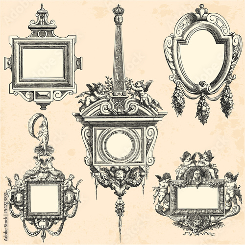 Collection de cadres anciens datant du XVII ème siècle