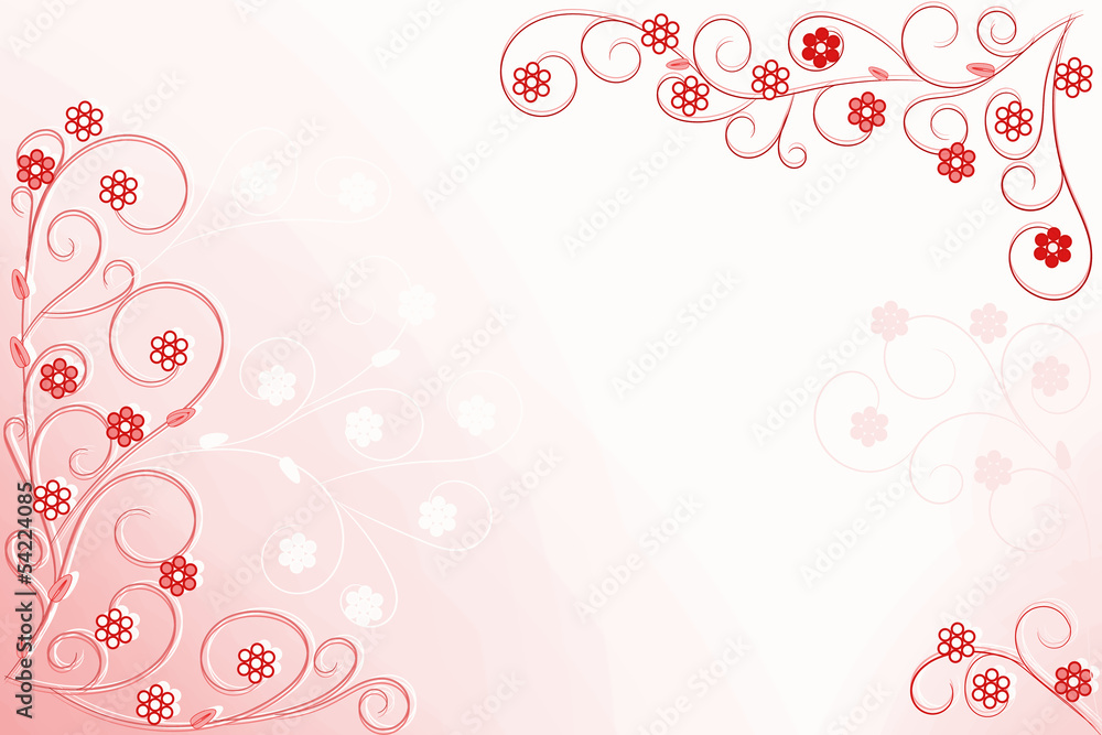 Floral background pink red