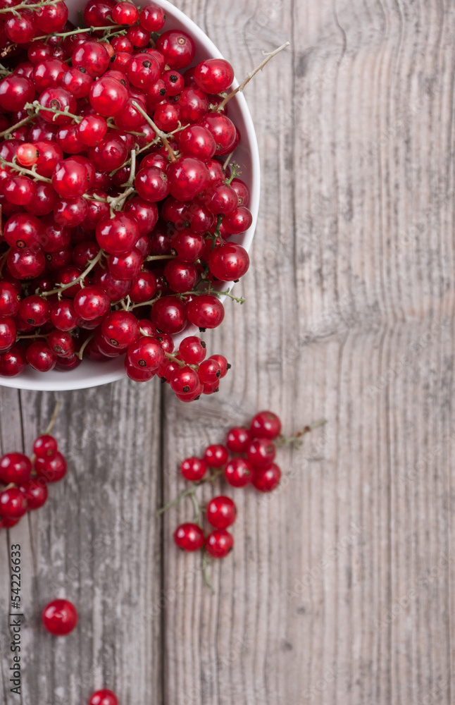 A bowl of red currants A bowl of red currants