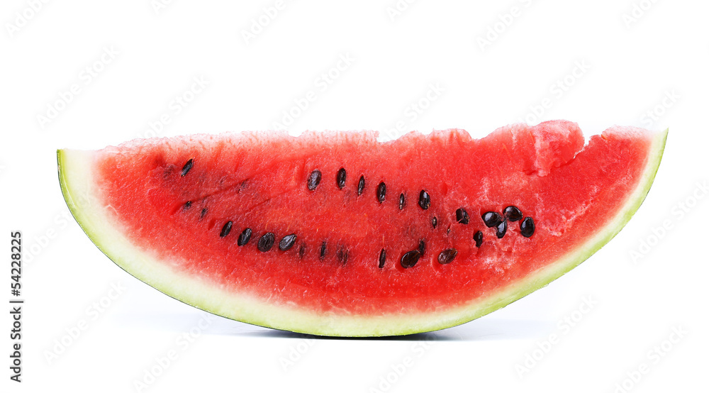 Slice of watermelon on a white background