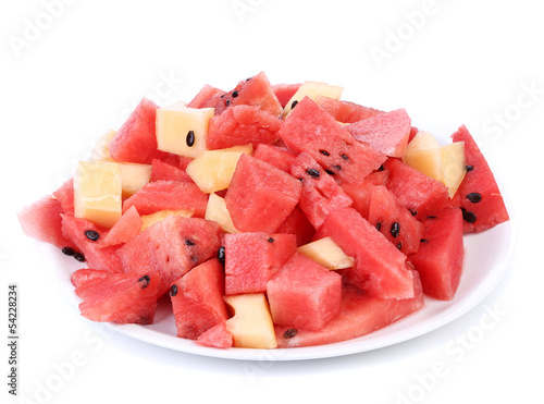 Bunch of sliced watermelons and melons