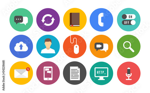 Modern communication icons set