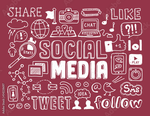 Social media doodles elements