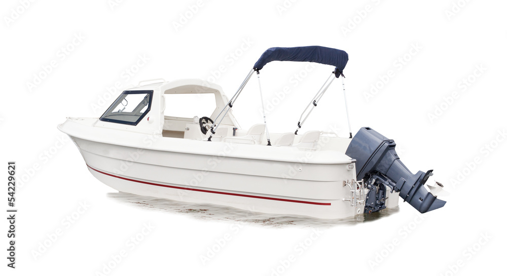 white speed boat isolated background white speed boat isolated background