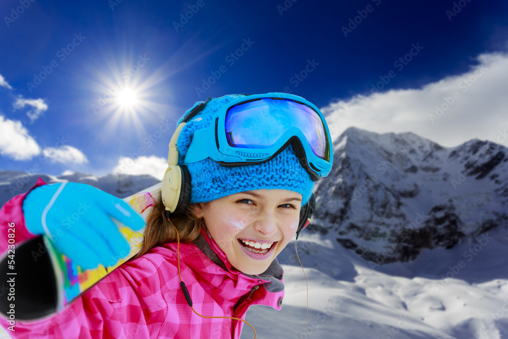 Skiing, winter sports - portrait of happy young skier Skiing, winter sports - portrait of happy young skier