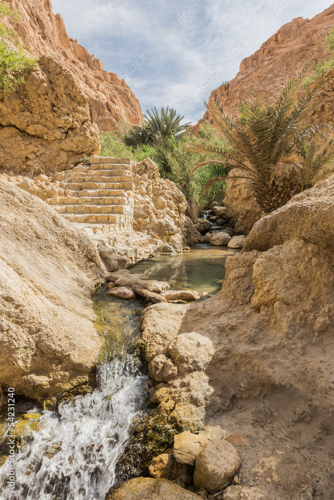 mountain oasis Chebika in Sahara desert, Tunisia