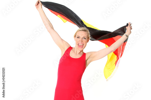 Frau mit Deutschland Fahne