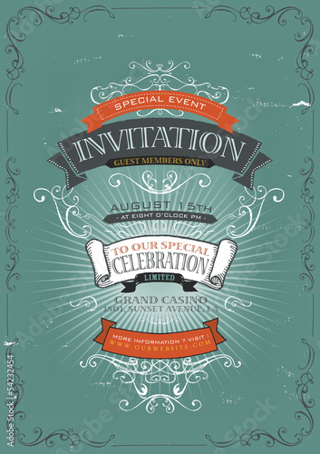 Vintage Invitation Poster Background