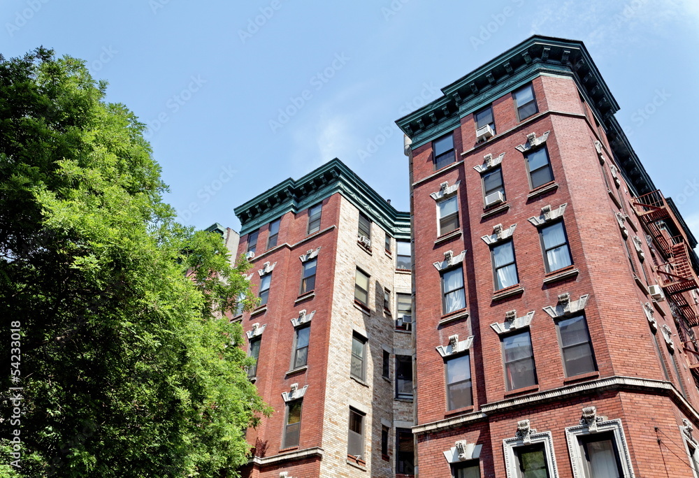 Naklejka premium immeubles anciens en brique rouge, New York