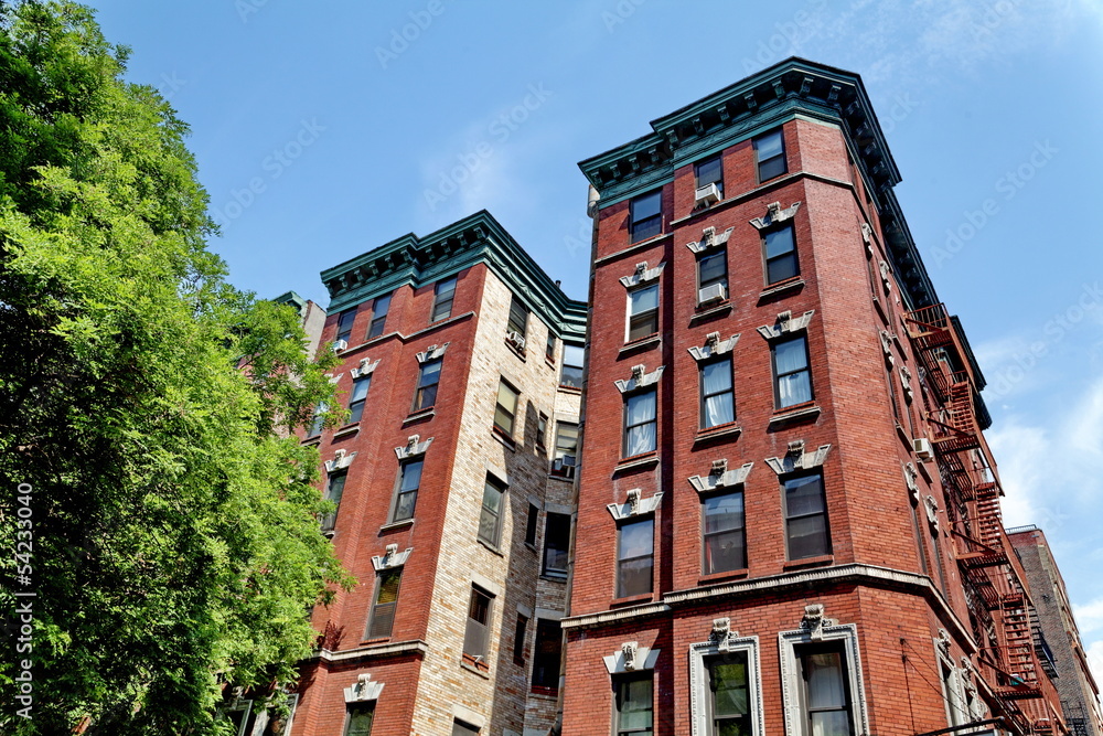 immeubles anciens en brique rouge, New York