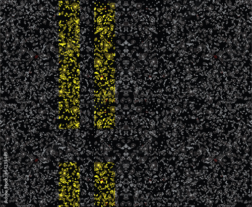 Road markings on asphalt