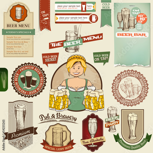 Bier Icons, Labels, Signs, Symbols