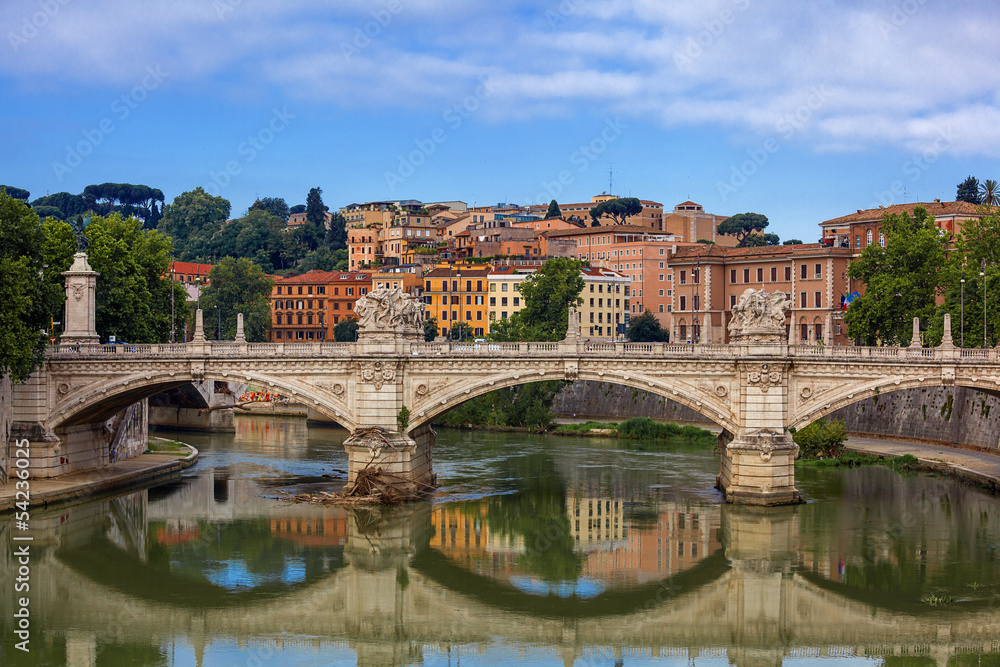Fototapeta premium view of ponte Vittorio Emanuelle ll. Rome. Italy.