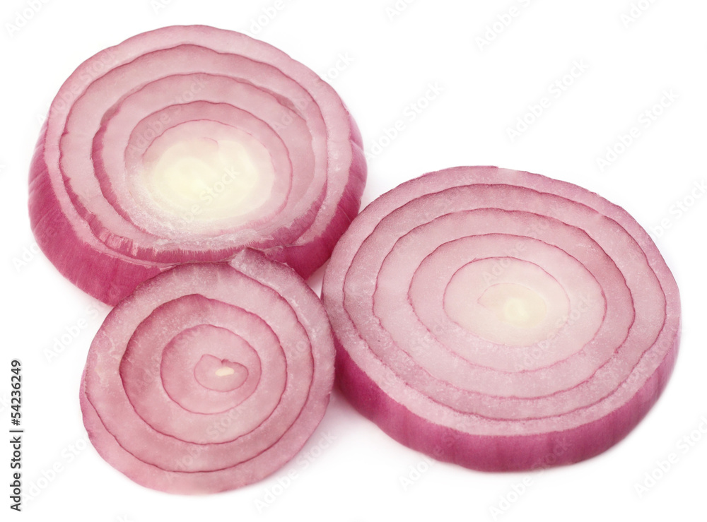 Sliced onion over white background Sliced onion over white background
