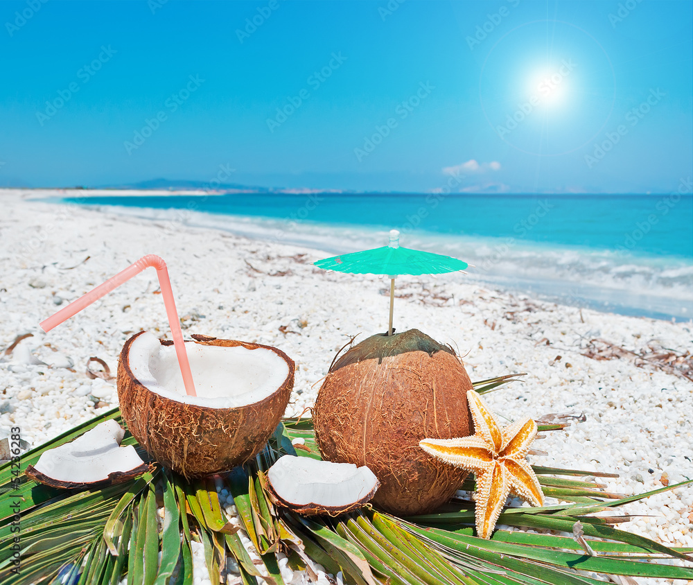 summer with coconuts