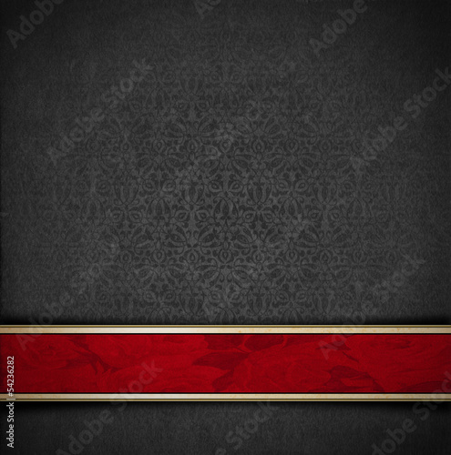 Luxury Floral Gray and Red Velvet Background