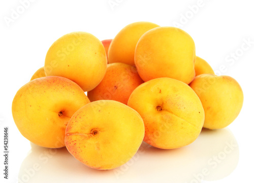 Fresh natural apricot isolated on white