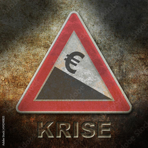 Warnschild Euro Krise photo