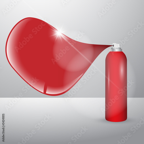 Paint spray can with speach bubble