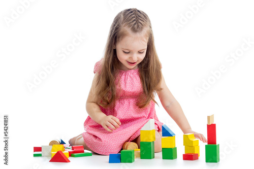 child girl playing with blo...