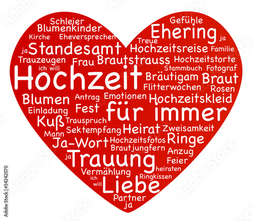 Hochzeitsherz in rot
