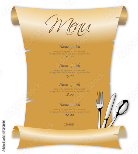 Parchment menu