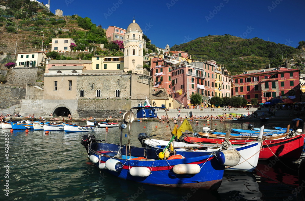 Beautiful view of Vernazza - a village in Cinque Terre