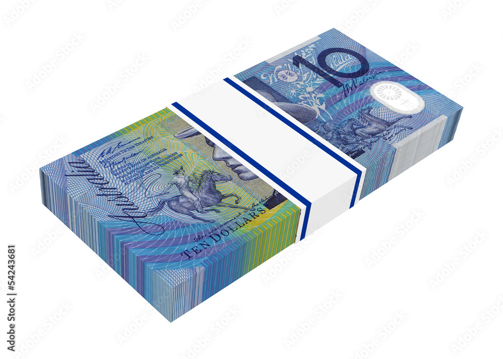 Australian dollar isolated on white. 3D photo rendering. Australian dollar isolated on white. 3D photo rendering.