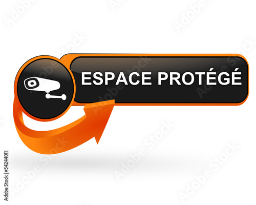 espace protégé sur bouton web design orange