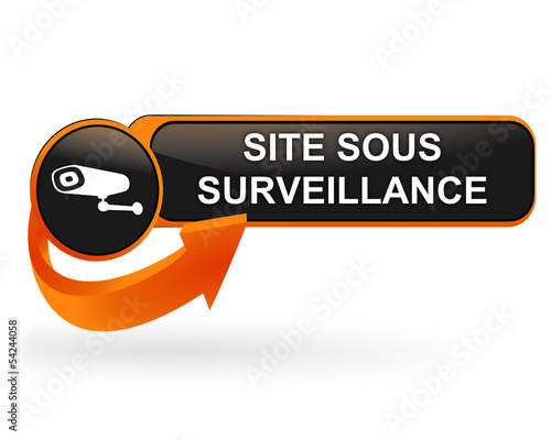site sous surveillance sur bouton web design orange