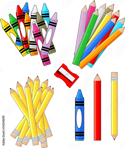 school supplies isolated