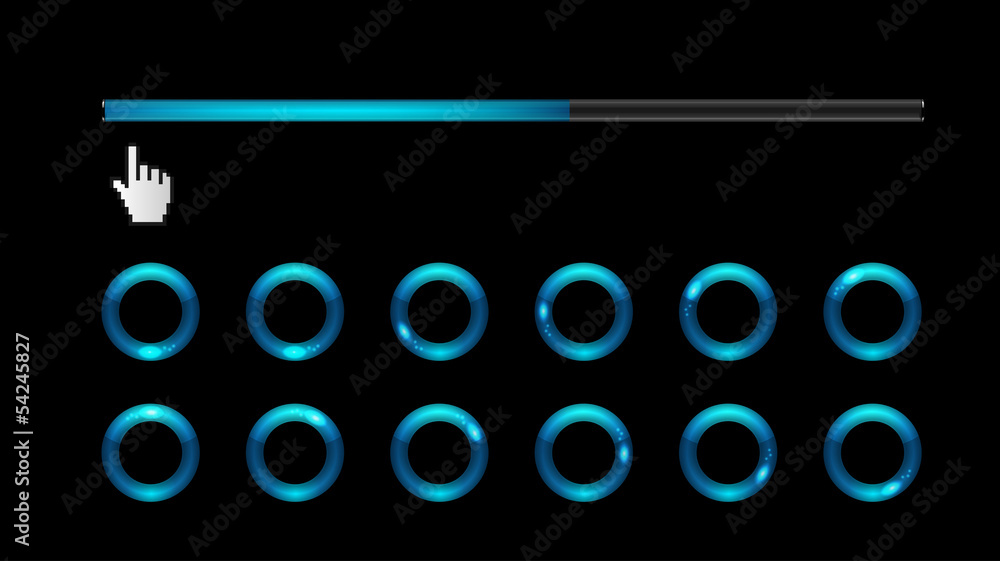 Blue loading bar and spinner Blue loading bar and spinner