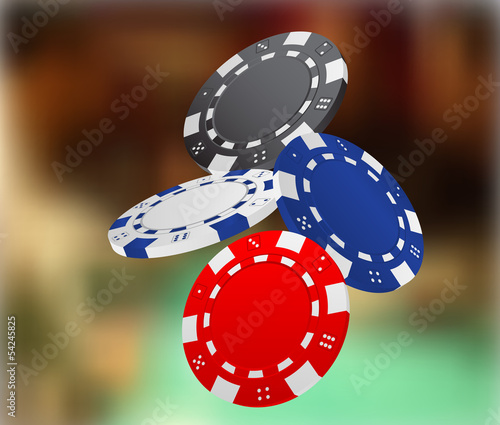 Illustration of Falling Poker Chips