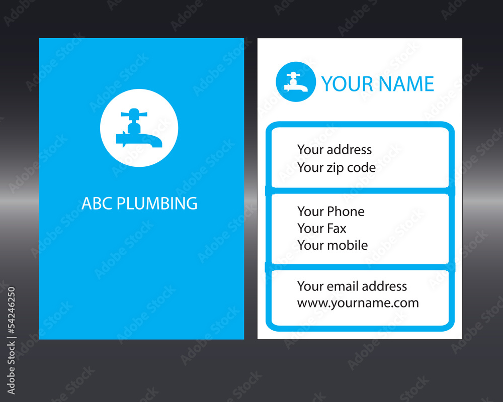 Fototapeta premium ABC plumbing front and back