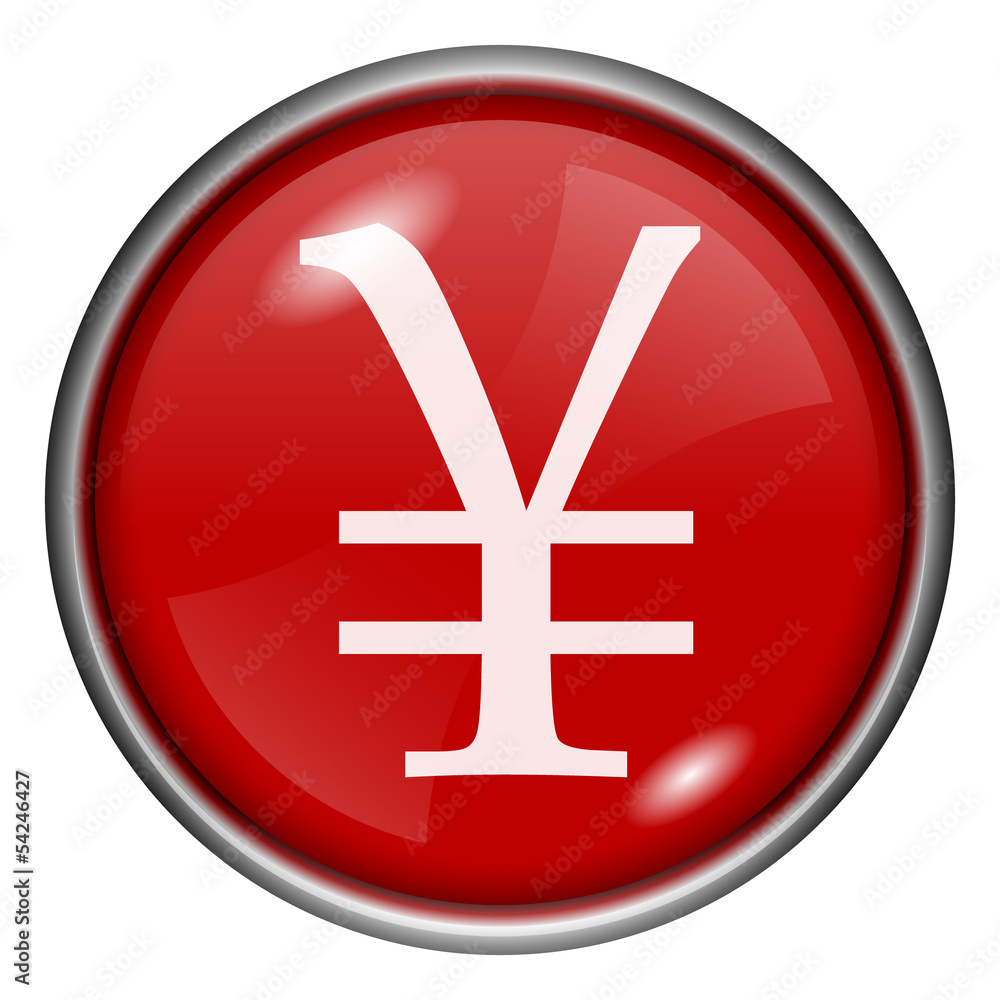 Obraz premium Red round glossy icon