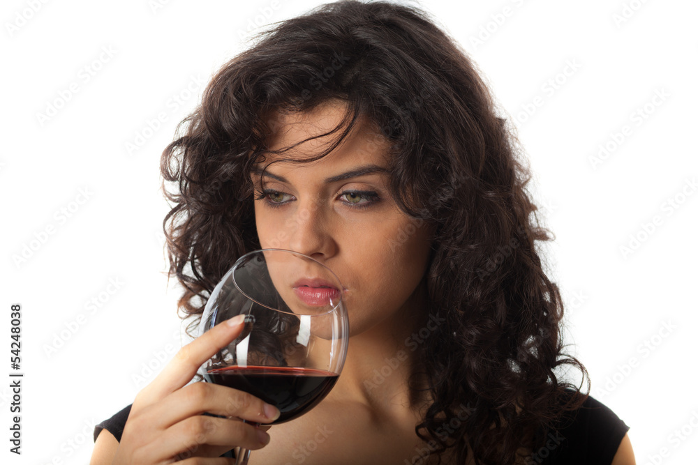 Ragazza con bicchiere di vino Ragazza con bicchiere di vino