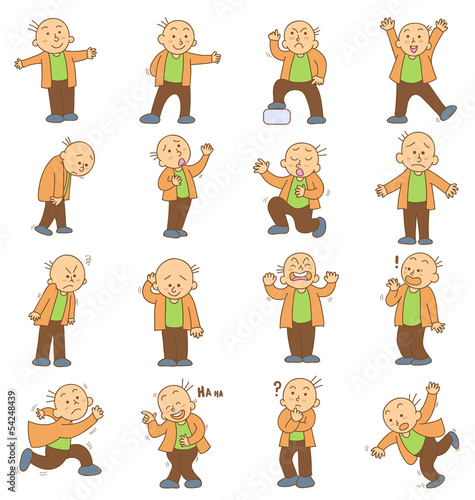 set of funny cartoon office worker