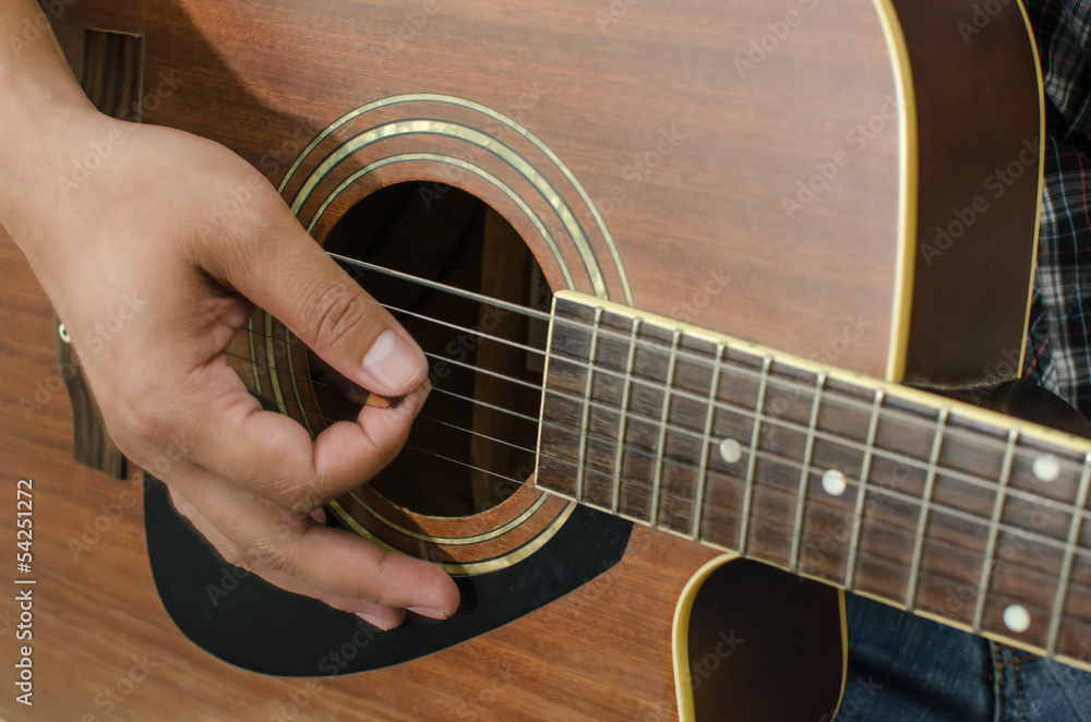 Obraz premium Acoustic Guitar - Playing