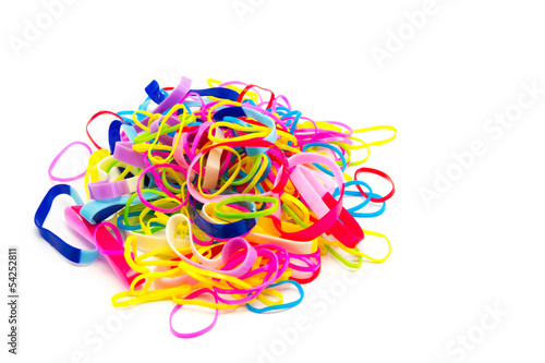 Colorful rubber bands isolated on white