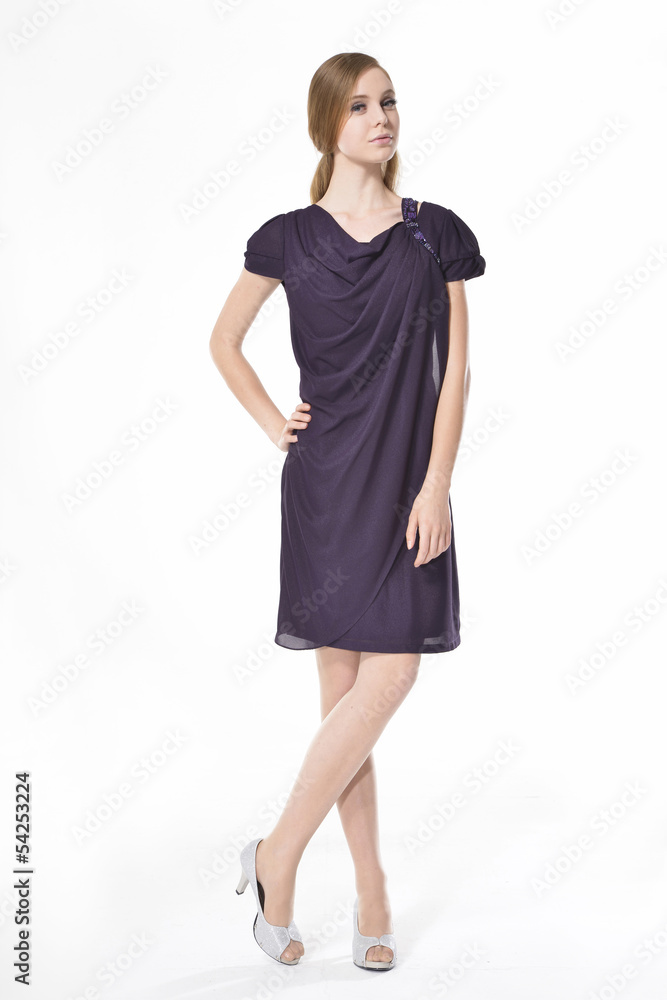 Beautiful fashionable woman in black dress posing Beautiful fashionable woman in black dress posing