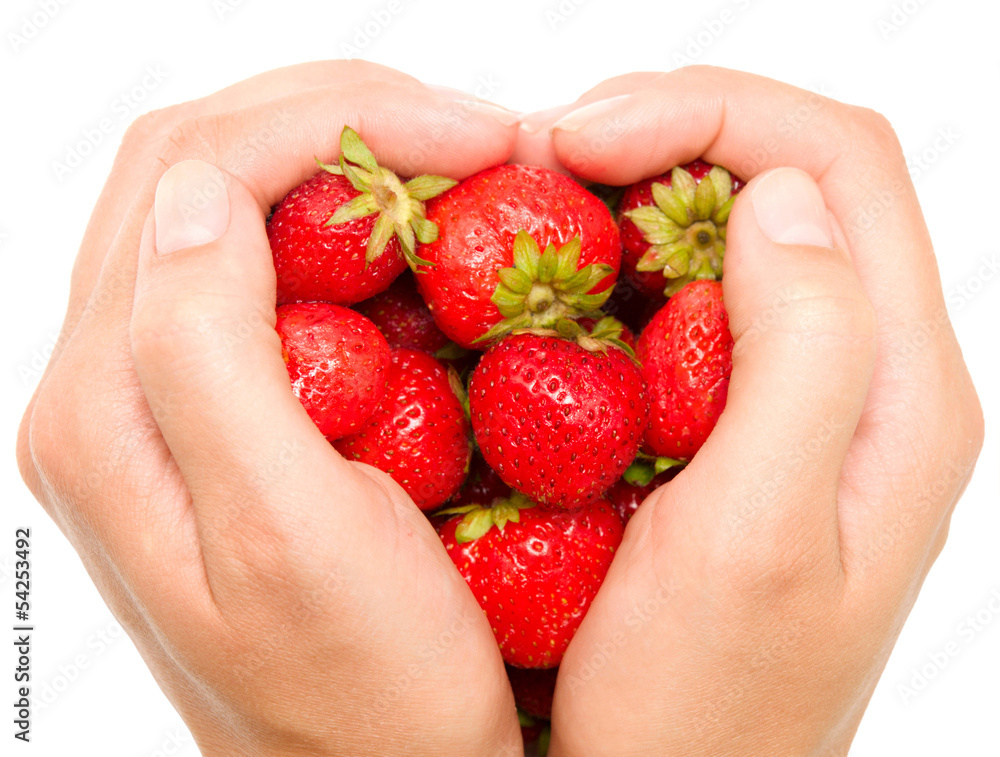 Obraz premium strawberries in a hands