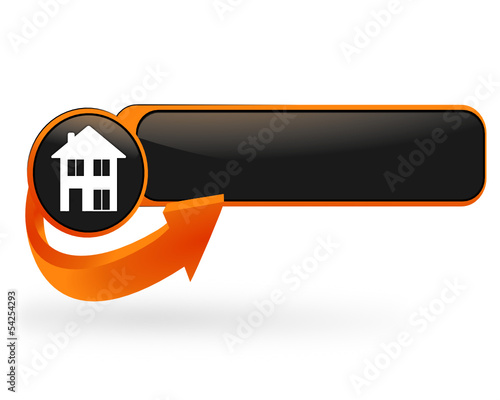immobilier sur bouton web design orange